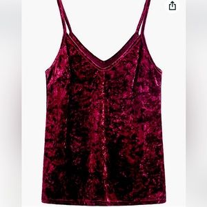 Crushed Velvet Camisole in Burgundy – Size S